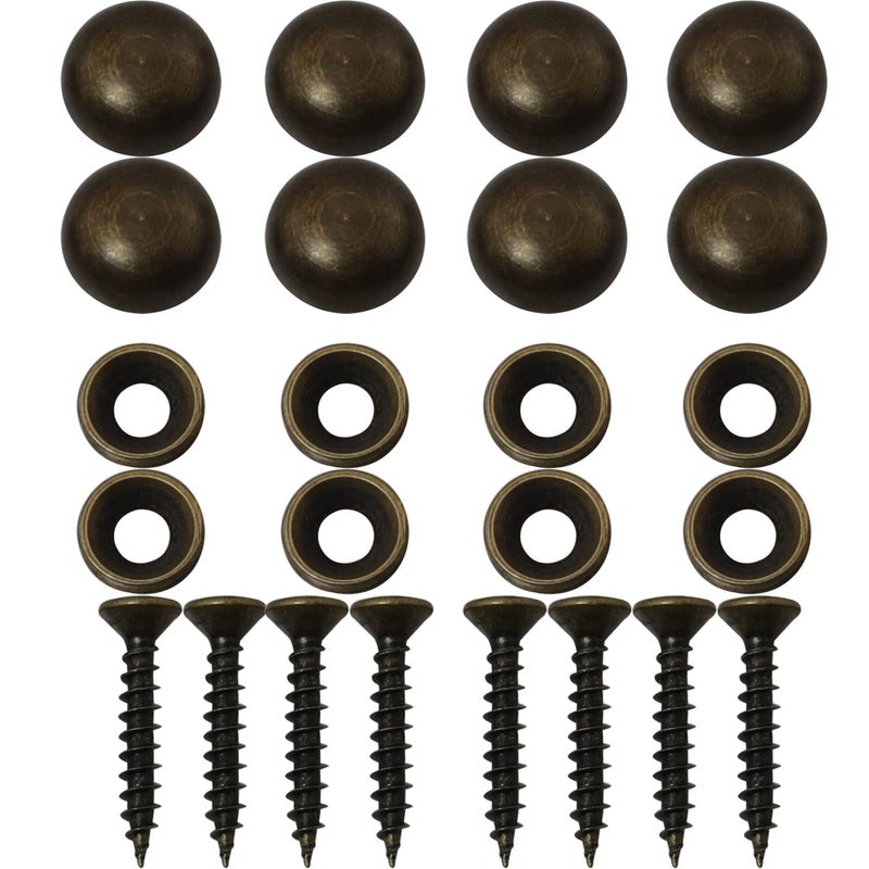 DGBRSM 8pcs Pure Brass Decorative Screws with Caps Used as Mirror Screw Mirror Fixing Screws Cover Self-Tapping Screws (15mm  Bronze) - Image 1
